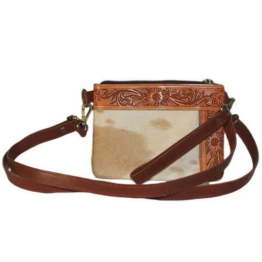 BS Trading Embossed Leather Edge Brown Crossbody BS1644