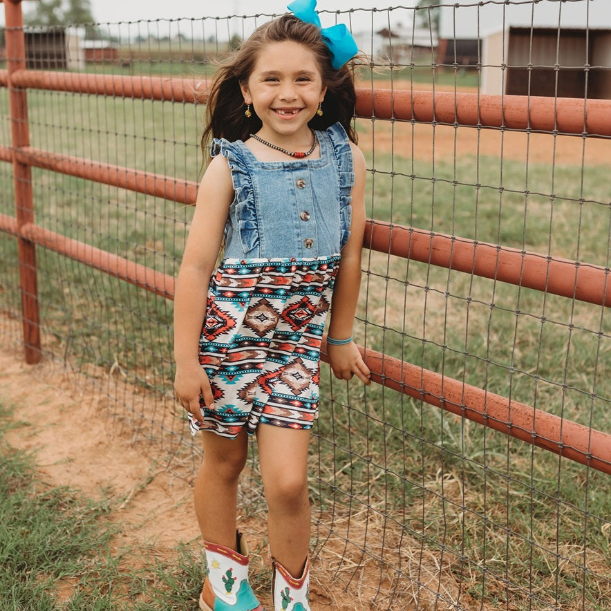 Shea Baby Denim Aztec Girl's Dress SDR18 – Wild Bill's Western Store