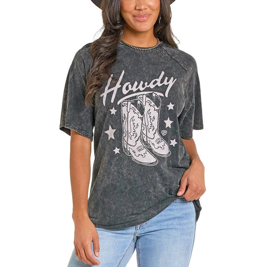 Rock & Roll Howdy Oversized Women's Tee BW21T07331