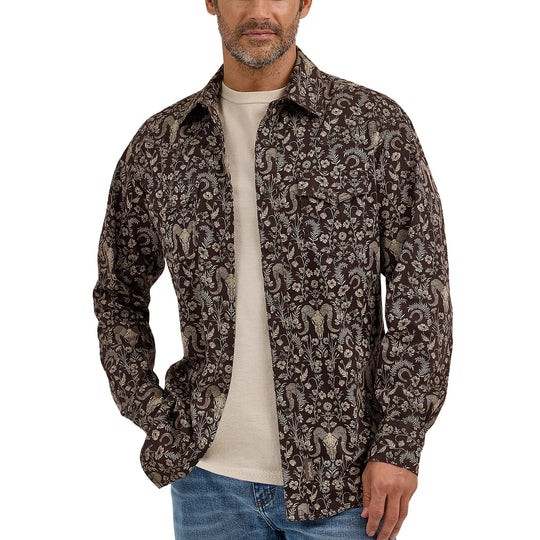 Wrangler Steer & Floral Men's Western Snap 112368220