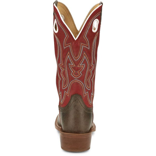 Justin Men's Ante Up Boot in Hickory Red & Brown FN7245