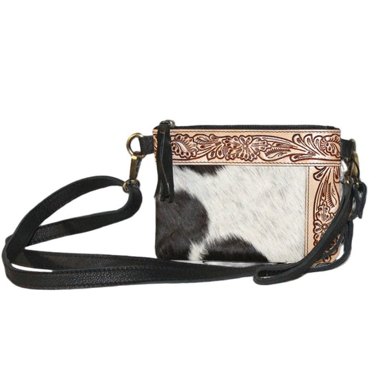 BS Trading Embossed Leather Edge Black Crossbody BS1644