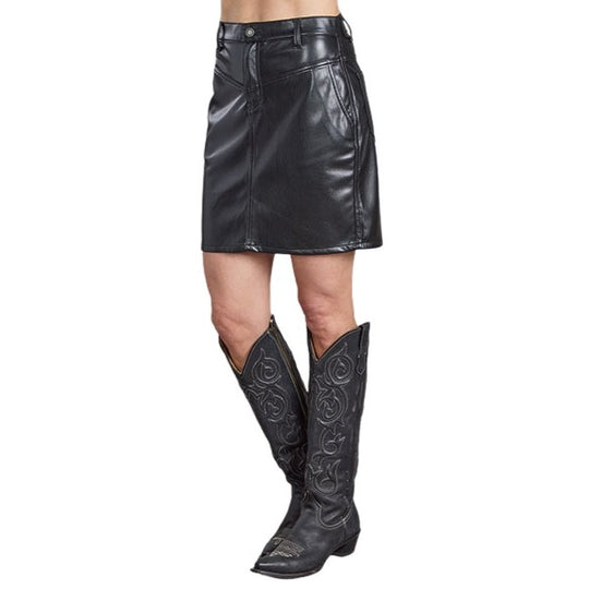 Stetson Black Leather Women's Skirt 11-060-0539-1060
