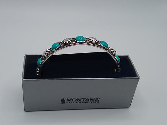 Montana Silversmiths Starlight Starbrite Stone Turquoise Silver Bracelet BC5031