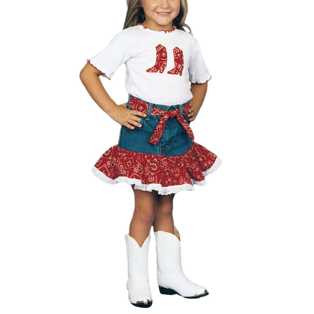 Kiddie Korral Red Bandana Denim Girl's Set