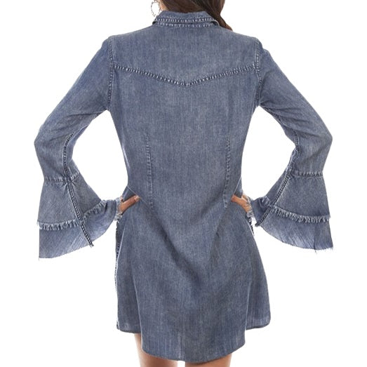 Scully Bell Sleeve Denim Women's Dress HC619 Scully Bell Sleeve Denim Women's Dress HC619