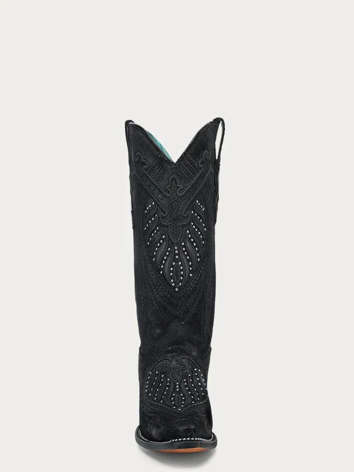 Corral Women's Black Boots with Embroidery and Studs A4729
