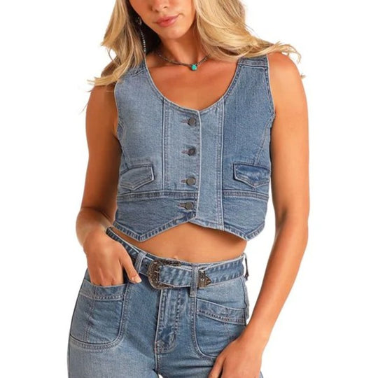 Rock & Roll Two Tone Women's Vest BW98D05205
