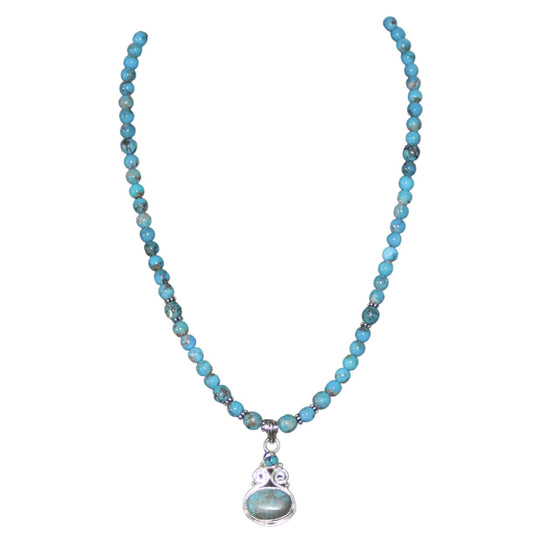 Paige Wallace Turquoise Oval Swirl Pendant Necklace