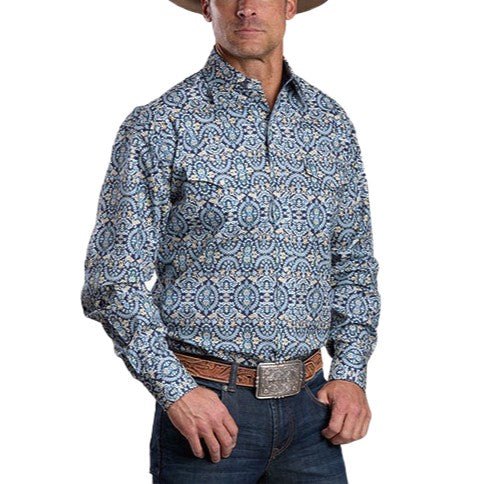 Stetson Blue Paisley Medallion Men's Western Snap 11-001-0425-2009