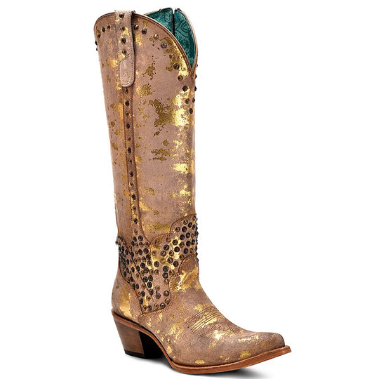 Corral Tall Sand Gold Stud Women's Boot 4135