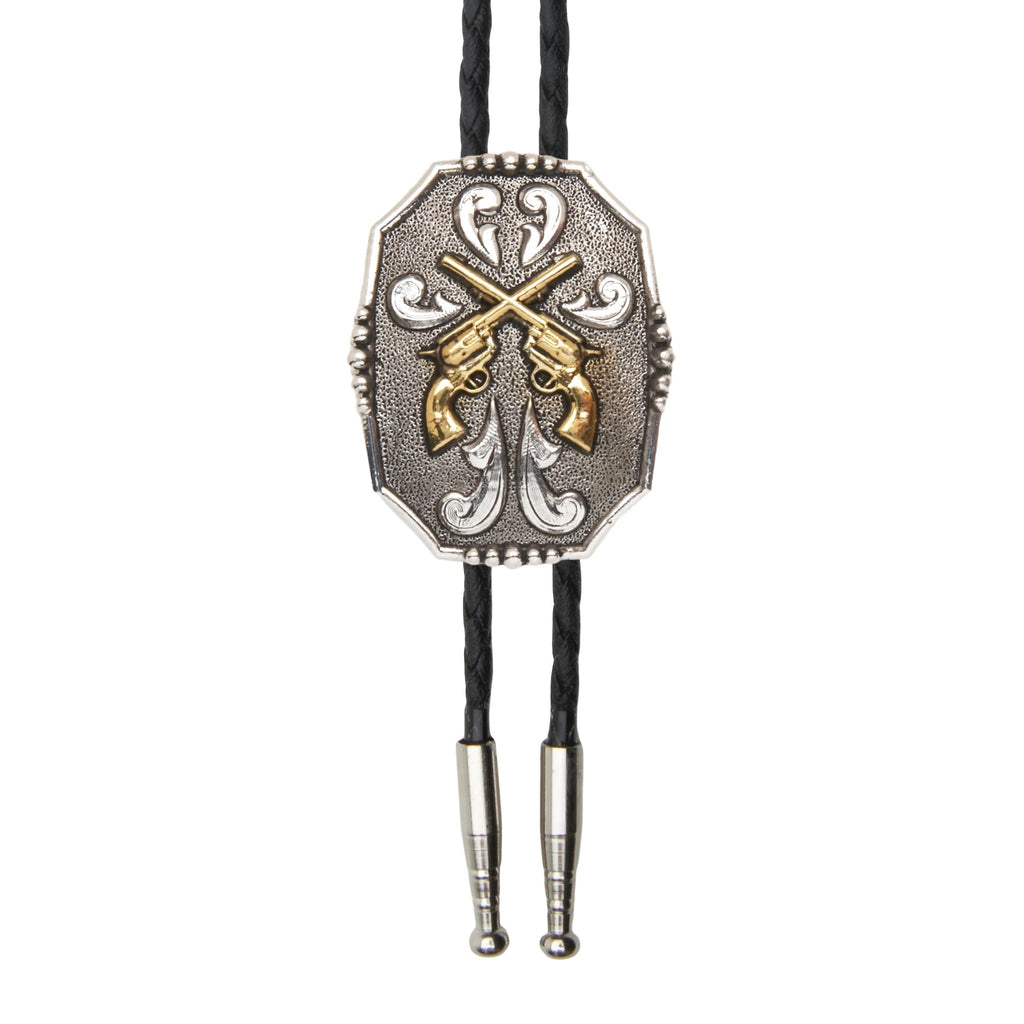 アクセサリー galcia Una pistola y calavera / BOLO TIE AndWest Cut Out Crossed Pistols Bolo Tie