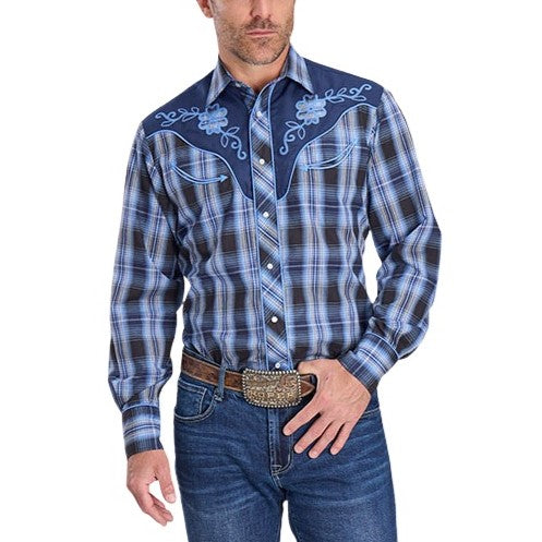 Roper Carolina Blue Men's Western Snap 01-001-0024-4063
