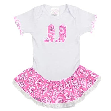 Kiddie Korral Pink Bandana Onsie 11P