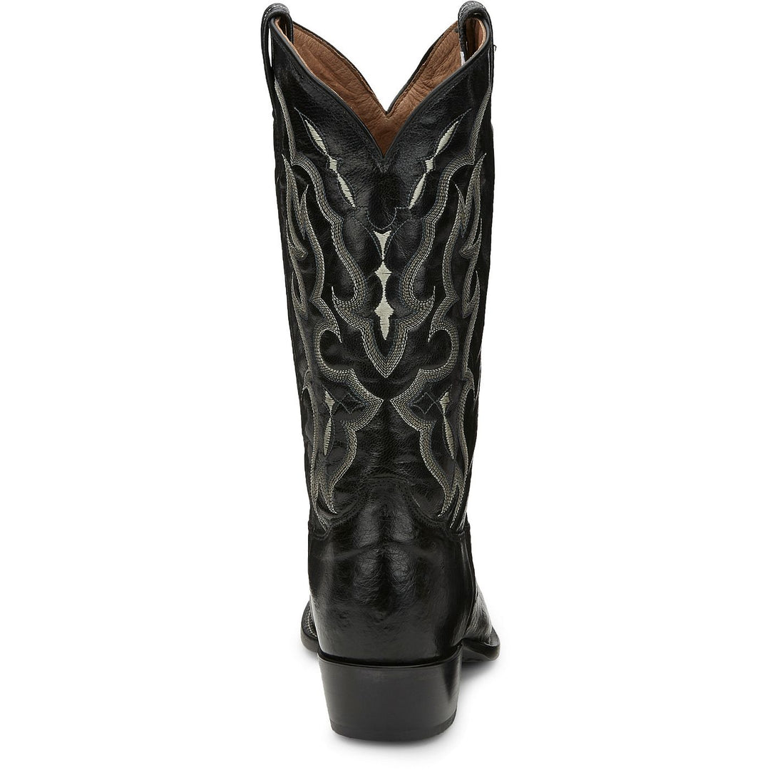 Tony Lama Men's Bonham 13" Black Smooth Ostrich Boot CT871