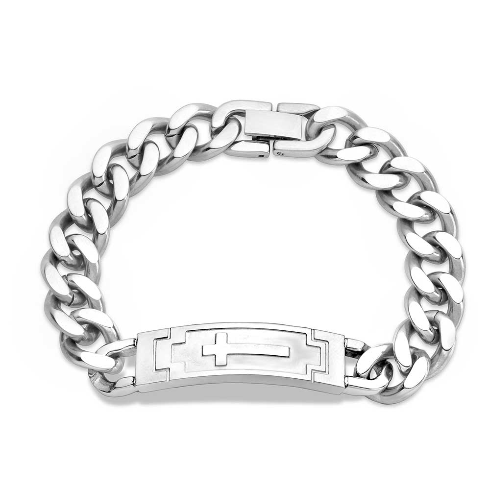 Devoted Faith Cross Cuban Link Bracelet BC5837