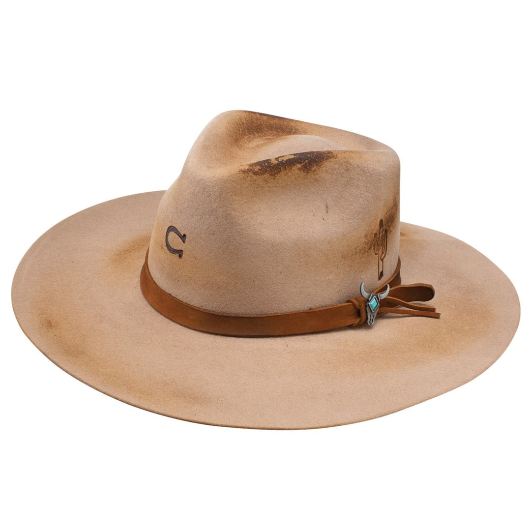 Charlie 1 Horse Lakota Distressed Sand Wool Hat