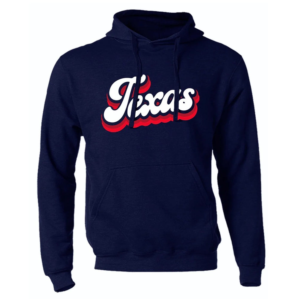 Bullzerk Unisex Blue Texas Script Hoodie OW-114