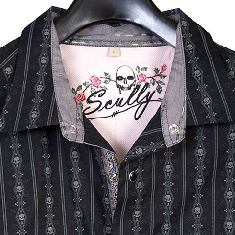 Scully Skull Stripe Men's Button Up PS093