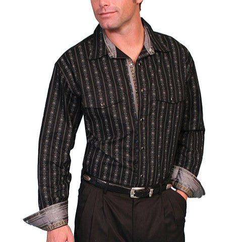 Scully Skull Stripe Men's Button Up PS093