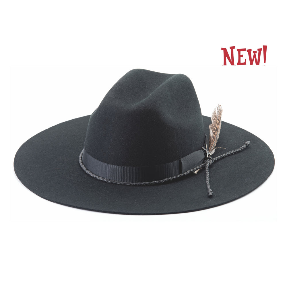 Bullhide Bad Guy Flat Brim Black Wool Hat 0854BL