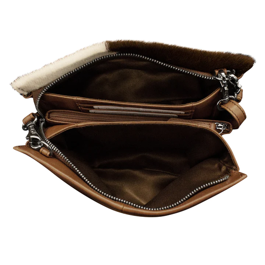 ili New York Triple Compartment Clutch Toffee 6201H inside view