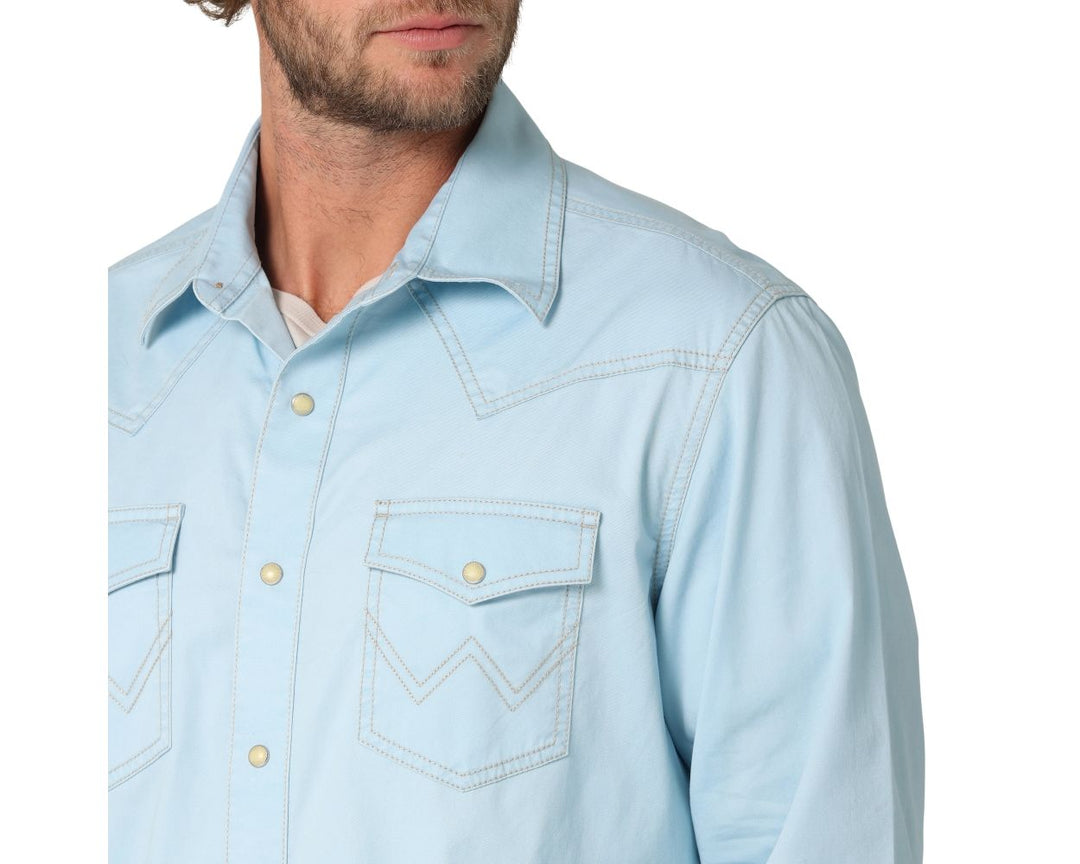 Wrangler Retro Denim Shirt Cool Blue 2324804