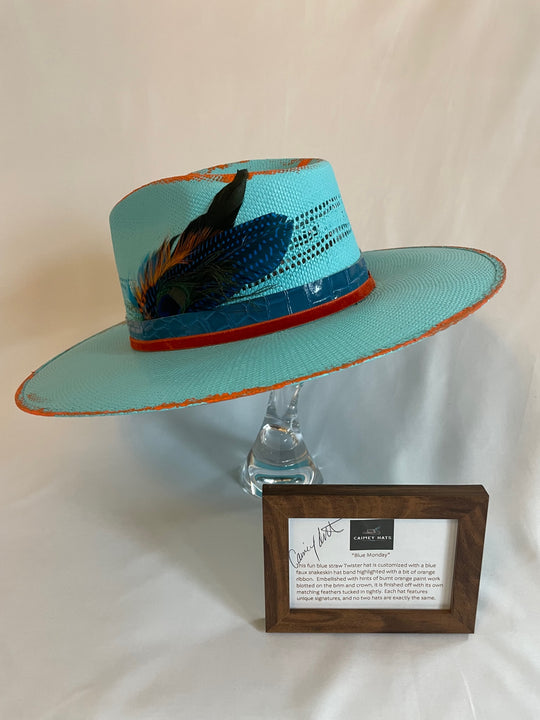 Caimey Carter Original "Blue Monday" Straw Hat