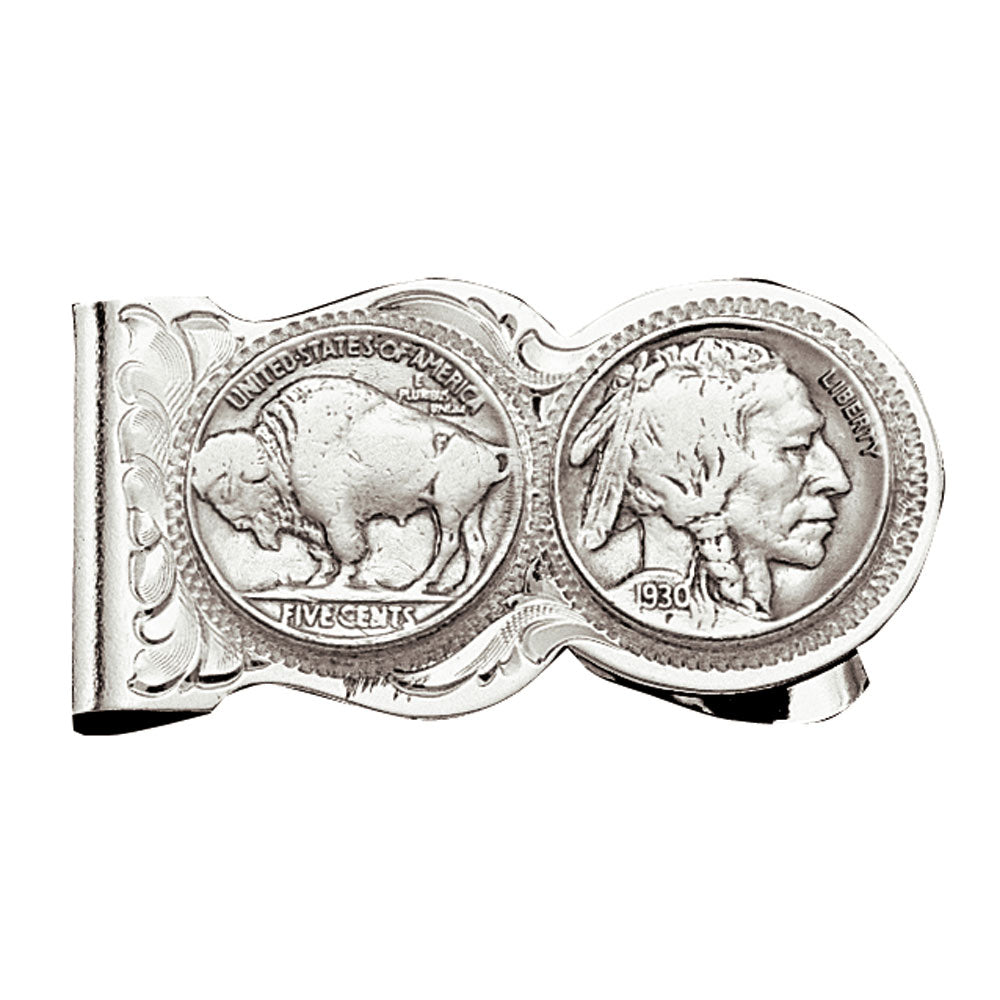 Montana Silversmiths Buffalo Indian Nickel Scalloped Money Clip MCL50
