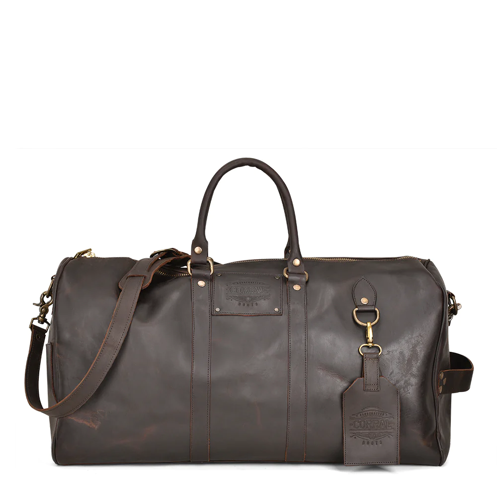Corral Brown Leather Duffel Bag D1285