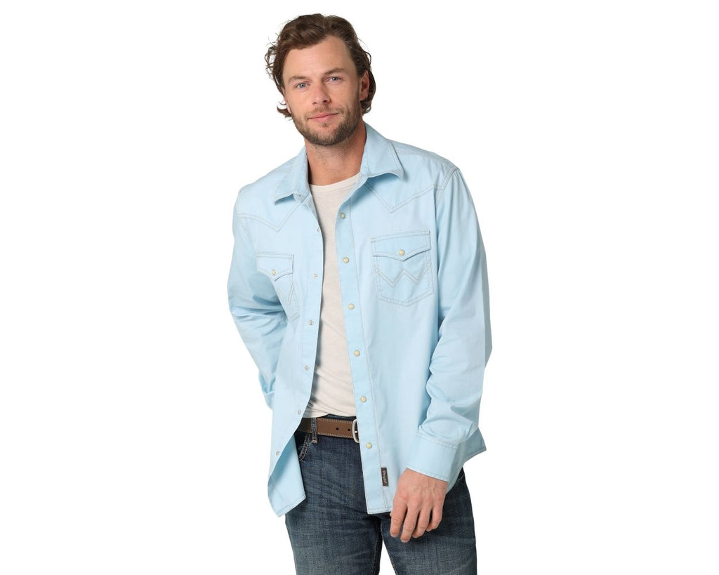 Wrangler Retro Denim Shirt Cool Blue 2324804 – Wild Bill's Western Store