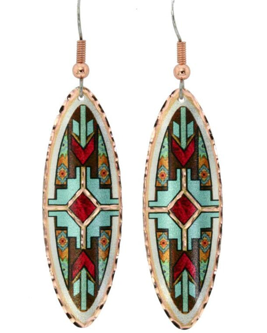 Copper Reflections Teardrop Unique Native American Earrings SJ-14